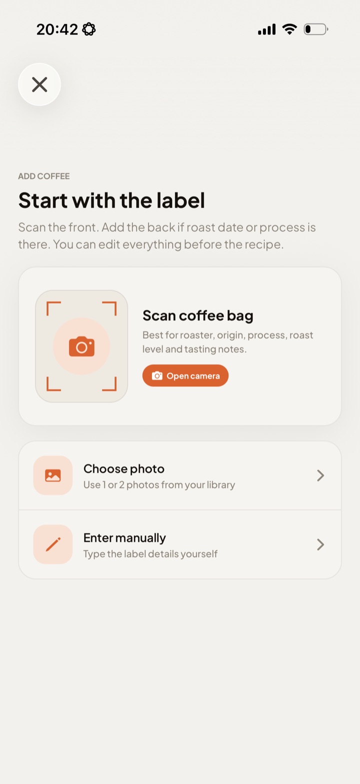 Dialed label scan screen